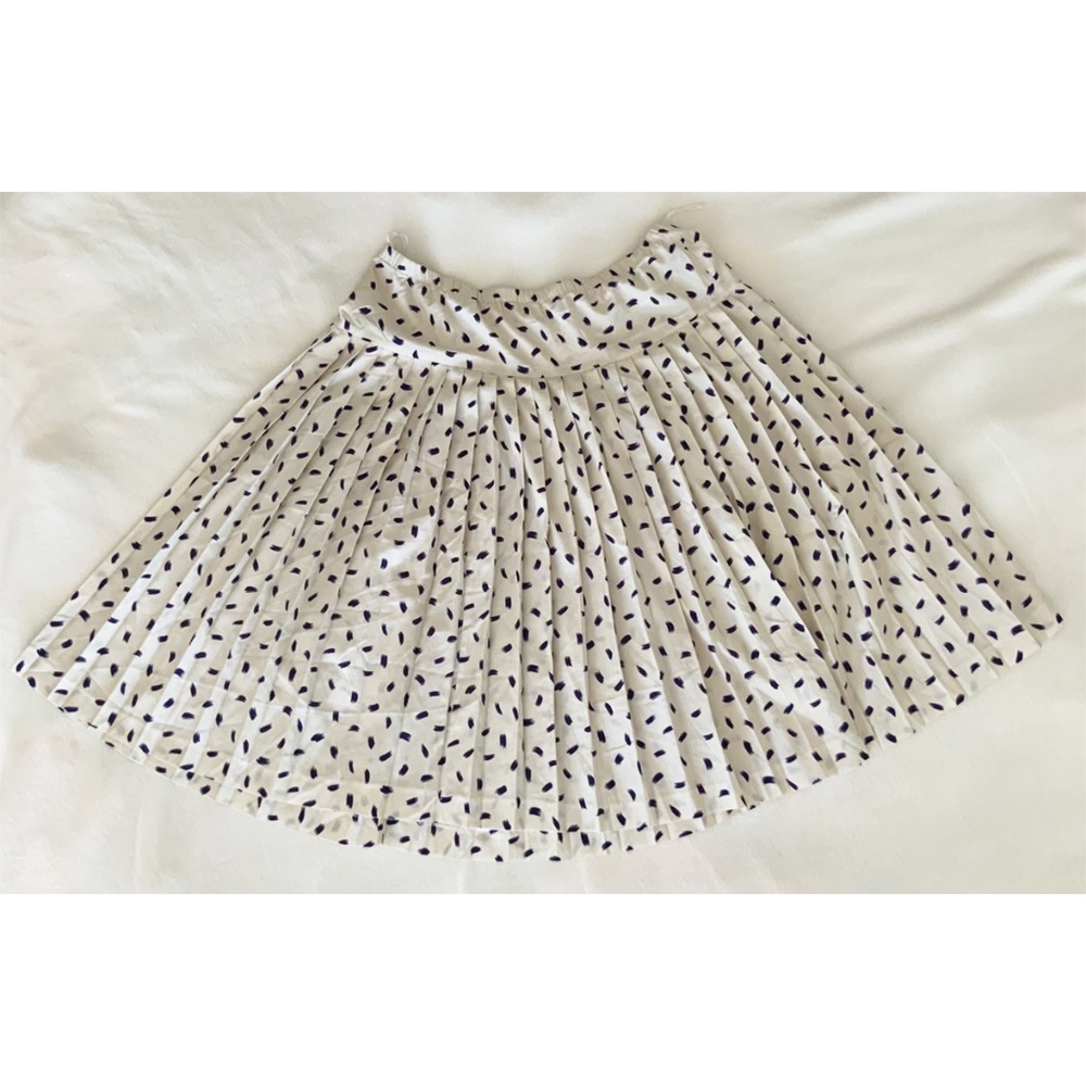 White Skirt with Blue Pattern